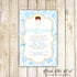30 invitations boy baptism christening communion blue angel