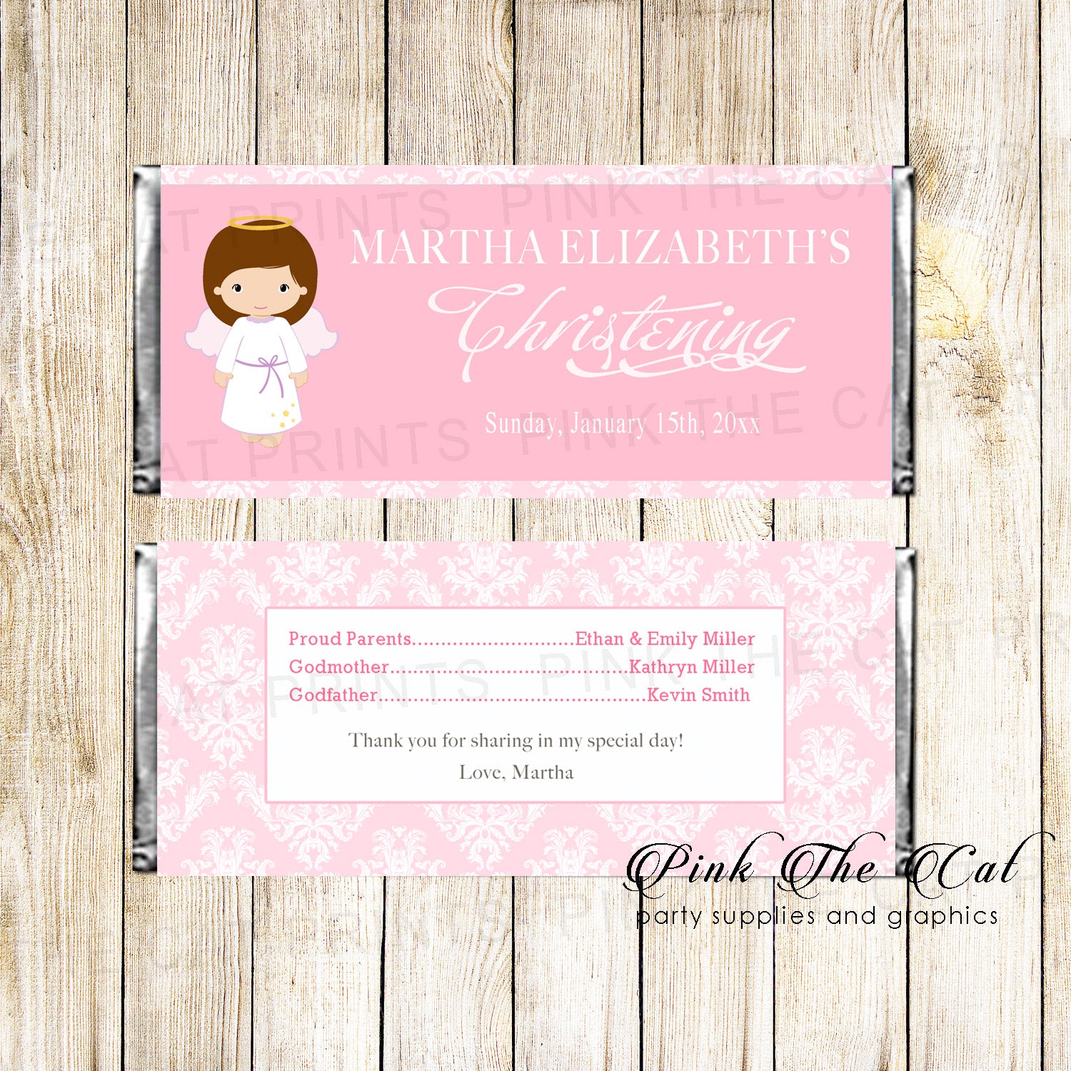 30 Candy Bar Wrappers Angel Girl Baptism Christening