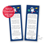 Astronaut in space baby shower bookmarks printable favors for boy ...