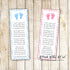 Bookmarks gingham baby shower printable girl boy pink or blue