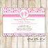 Footprints Invitation Glitter Pink Brown Baby Shower