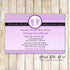 Purple Polka Dots Feet Baby Girl Shower Invitation