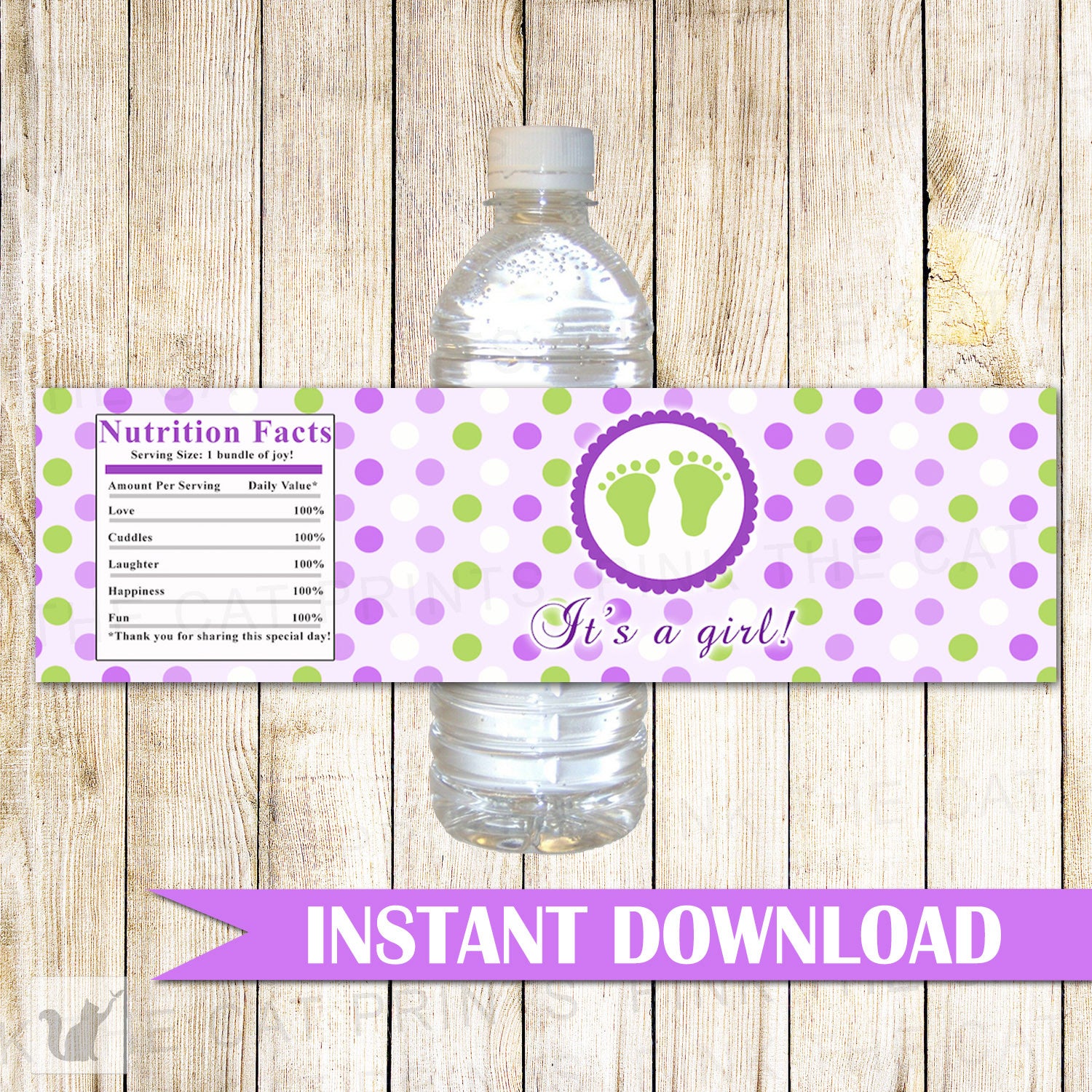 baby shower bottle label