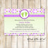 Cute Feet Purple Green Baby Shower Invitation Printable