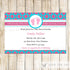 Baby Girl Shower Invitation Pink Teal Polka Dots Feet
