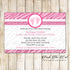 30 Cards Pink Footprints Zebra Baby Shower Invitation