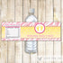 Pink Yellow Zebra Feet Baby Girl Shower Bottle Label Wrapper