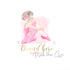 Ballerina watercolor tutu logo pink gold glitter