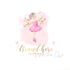Ballerina watercolor tutu logo pink gold