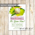 Baseball invitation green printable
