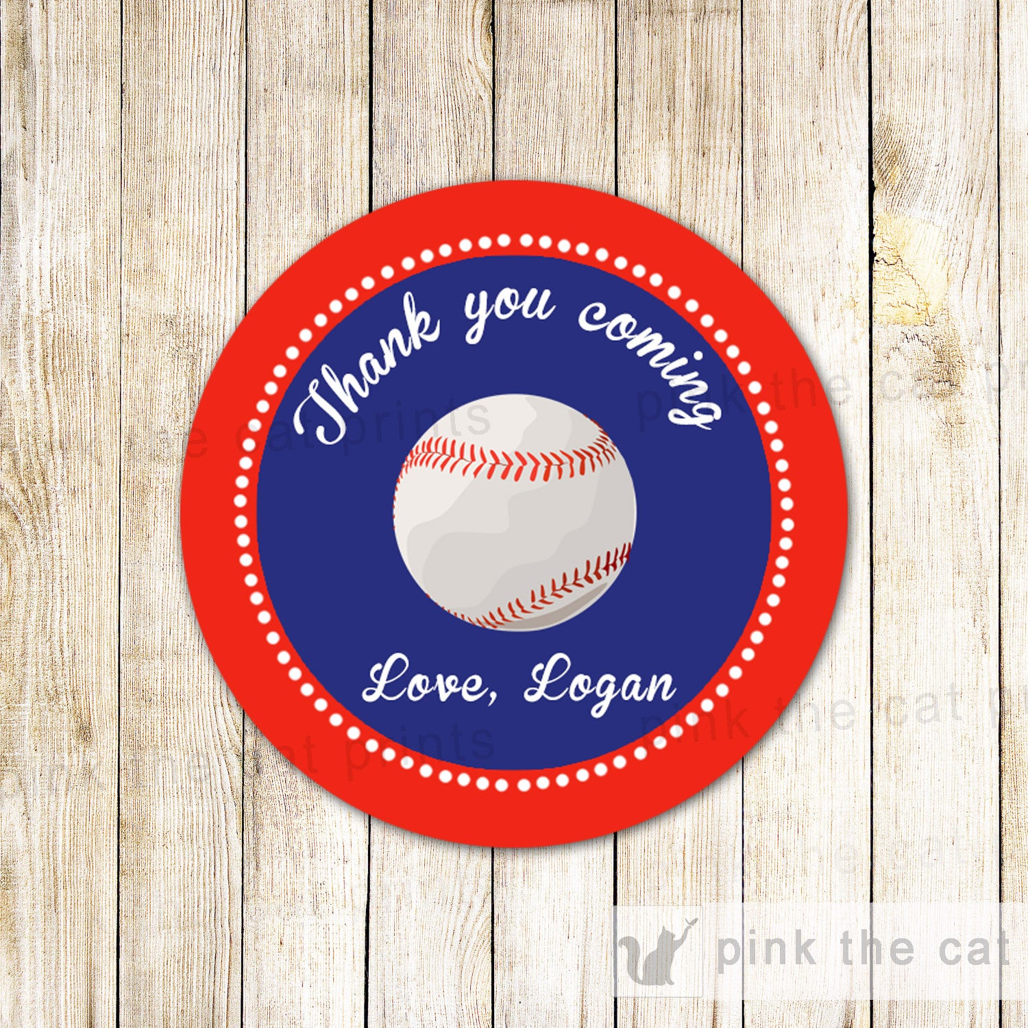 Baseball Gift Favor Tag Sticker Birthday Baby Shower