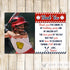 25 Printed Baseball Thank You Note Photo Card Red Blue