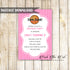 Basketball invitation pink birthday baby shower printable downoad now