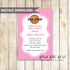 Basketball invitation pink printable