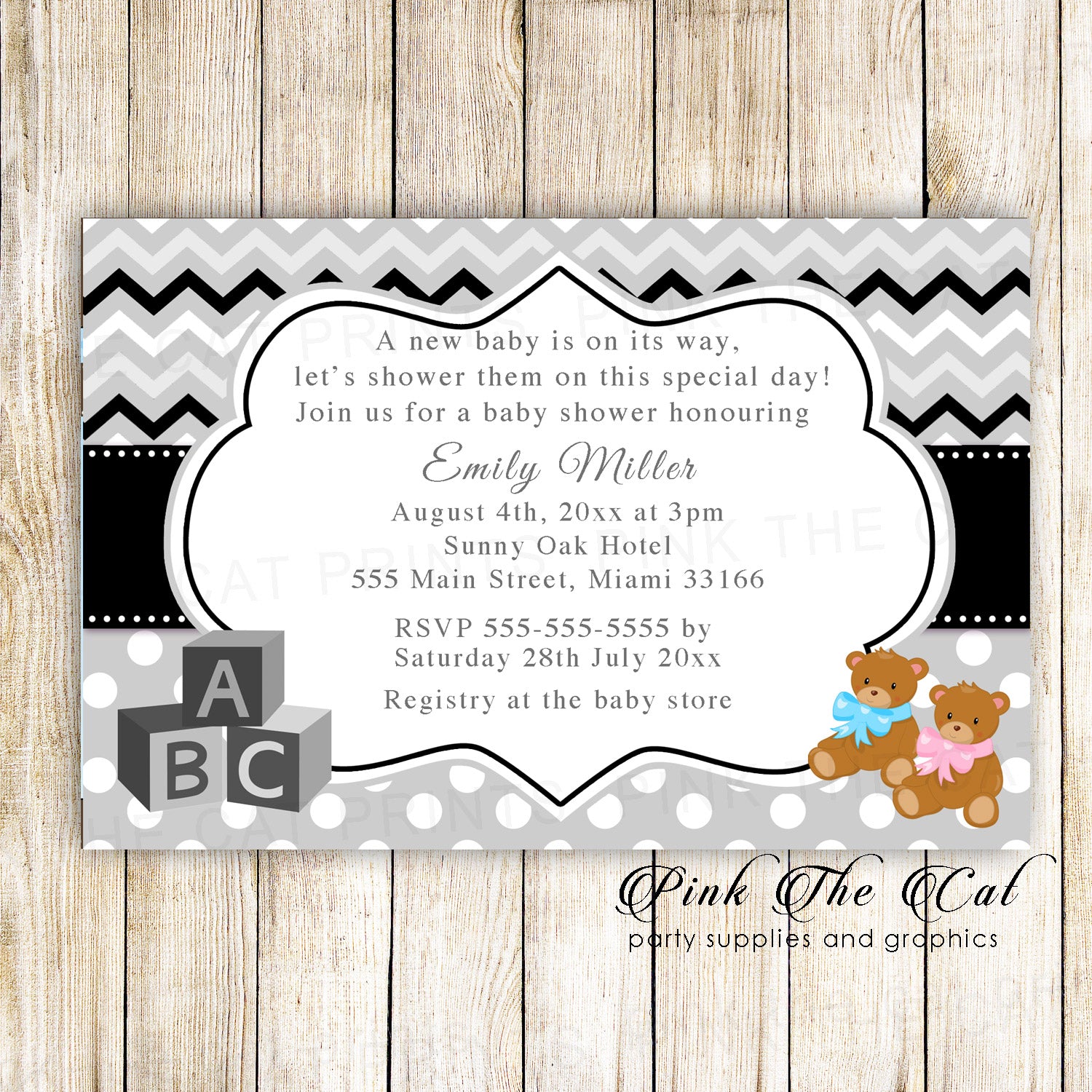 30 bear baby shower invitations twins unisex with envelopes