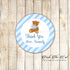40 Stickers Bear Favor Label Boy Baby Shower Birthday
