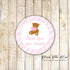 40 Stickers Bear Favor Label Girl Baby Shower Birthday