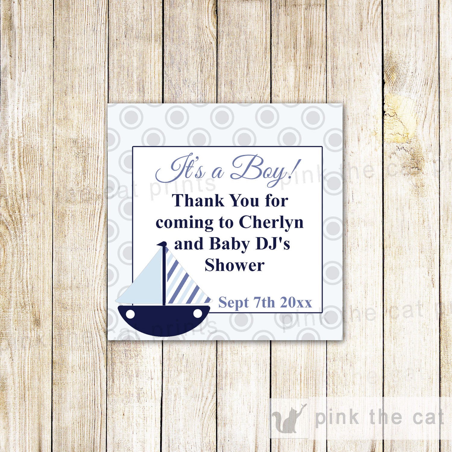 Nautical Lip Balm Label Sticker Baby Boy Shower Favor Wrapper