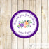 40 Stickers Favor Label Floral Purple Boho Birthday Baby Shower