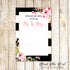 30 wedding well wishes advice cards pink floral black stripes