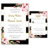 100 Wedding Invitations Floral Pink Gold Black & RSVP Cards