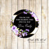 40 stickers favor label floral purple black wedding bridal shower