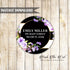 Boho address label boho purple lavender floral black printable