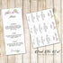 Floral Menu Card Bohemian Wedding Lavender Purple Printable
