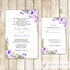 Lavender Boho Wedding Invitation & RSVP Card