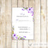 Lavender Boho Wedding Invitation & RSVP Card