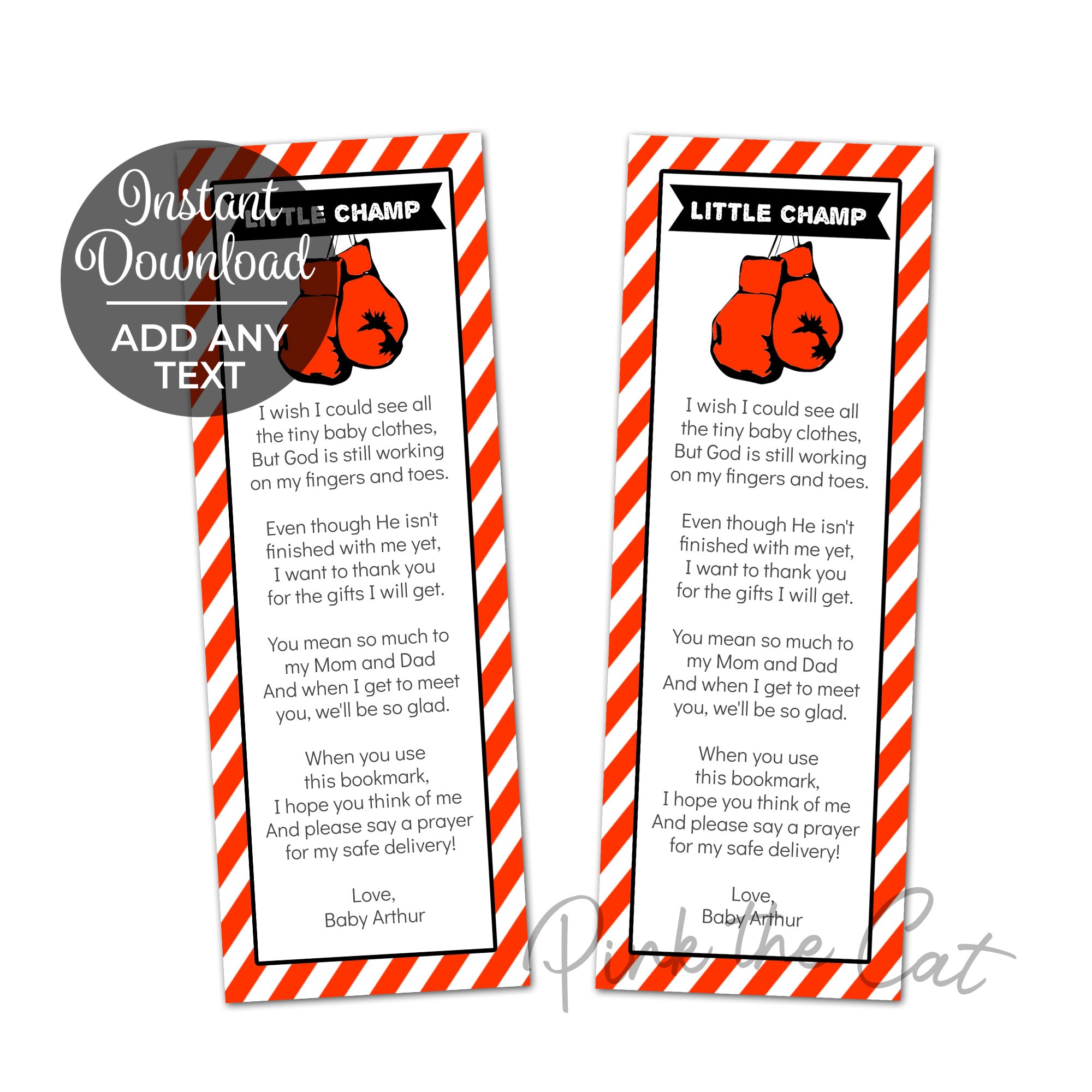 Boxing bookmark red black