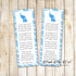 Bookmarks blue elephant baby shower printable