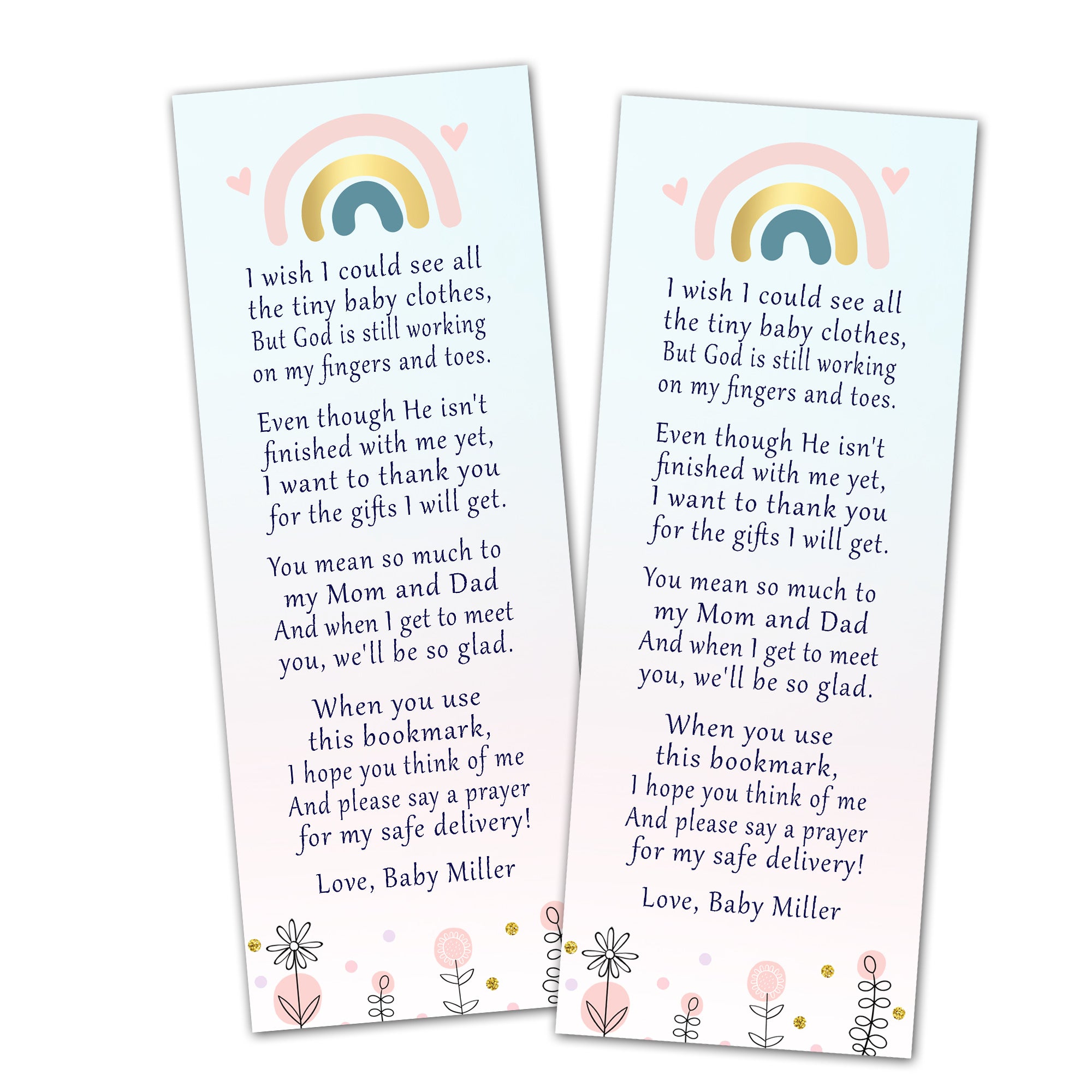 Boho floral rainbow bookmarks