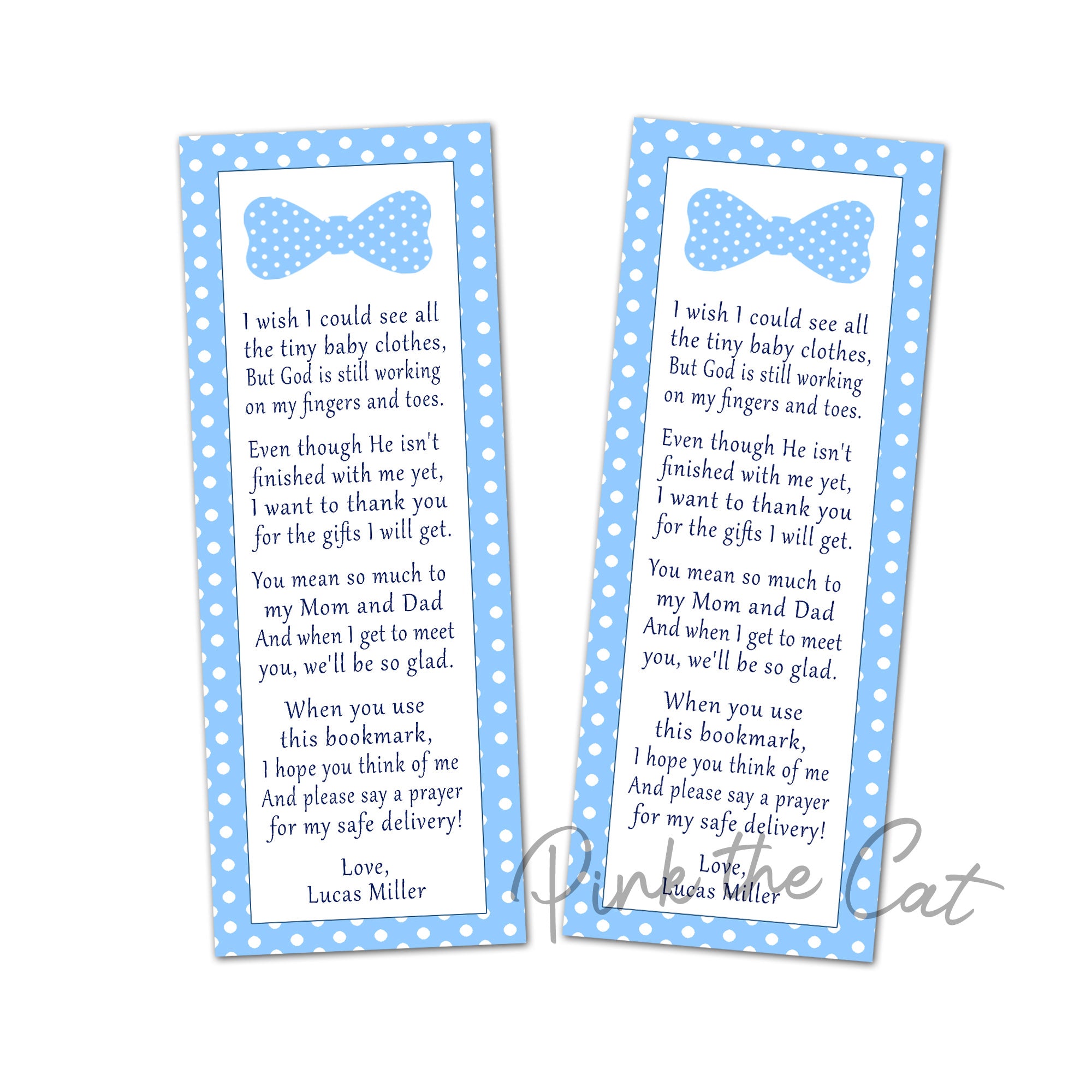 Bow tie bookmarks blue