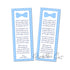 Bow tie bookmarks blue