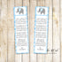 50 Bookmarks Elephant Boy Baby Shower Favors Blue Gray