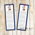 Bookmarks knight prince boy baby shower printable personalized
