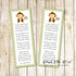 Bookmarks green monkey baby shower printable gender neutral unisex