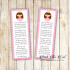 Bookmarks pink princess baby shower favors printable template – Pink ...