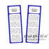 25 Bookmarks Prince Royal Blue Silver Baby Shower Favors