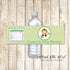 30 Monkey soccer bottle label baby shower birthday green