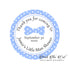 Stickers 2'' bow tie blue personalized baby boy shower (40 set)