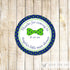Bow Tie Favor Tag Label Baby Boy Shower Little Man Blue Green