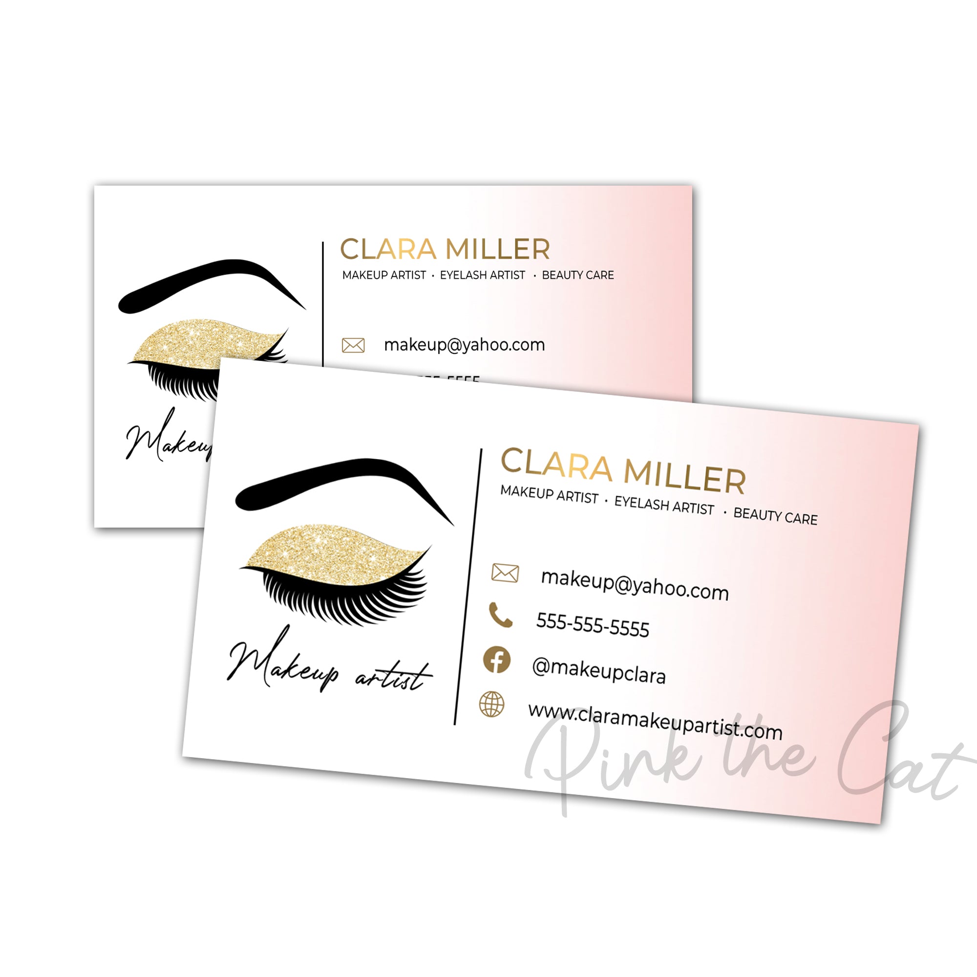 Premade makeup eyelashes business card