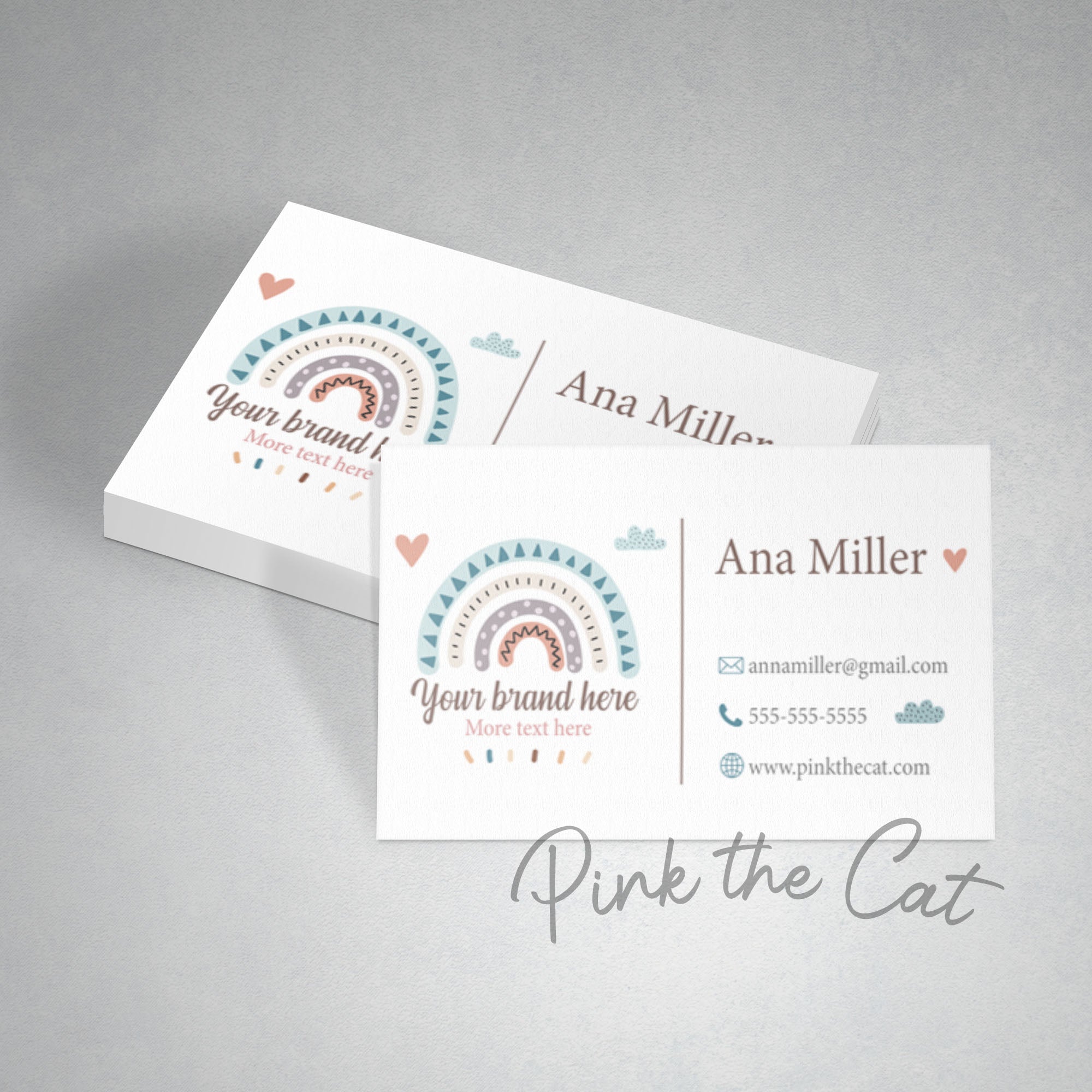 Premade boho rainbow business card