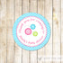 Cute Button Sticker Gift Favor Tag Label Baby Shower Blue Pink
