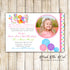 30 Invitations Girl Birthday Candyland Sweets With Photo