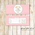 Candy Bar Wrappers Princess Pink Birthday Baby Shower Printable