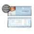 Boy baptism communion candy label blue silver