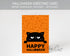 Halloween greeting card black cat printable
